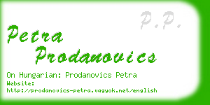 petra prodanovics business card